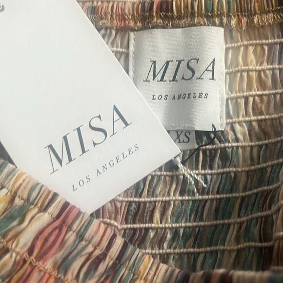MISA Myka Ikat Strapless Cutout Smocked Cotton Blend Dress Size XS NWT $ 415.00 - Picture 5 of 6